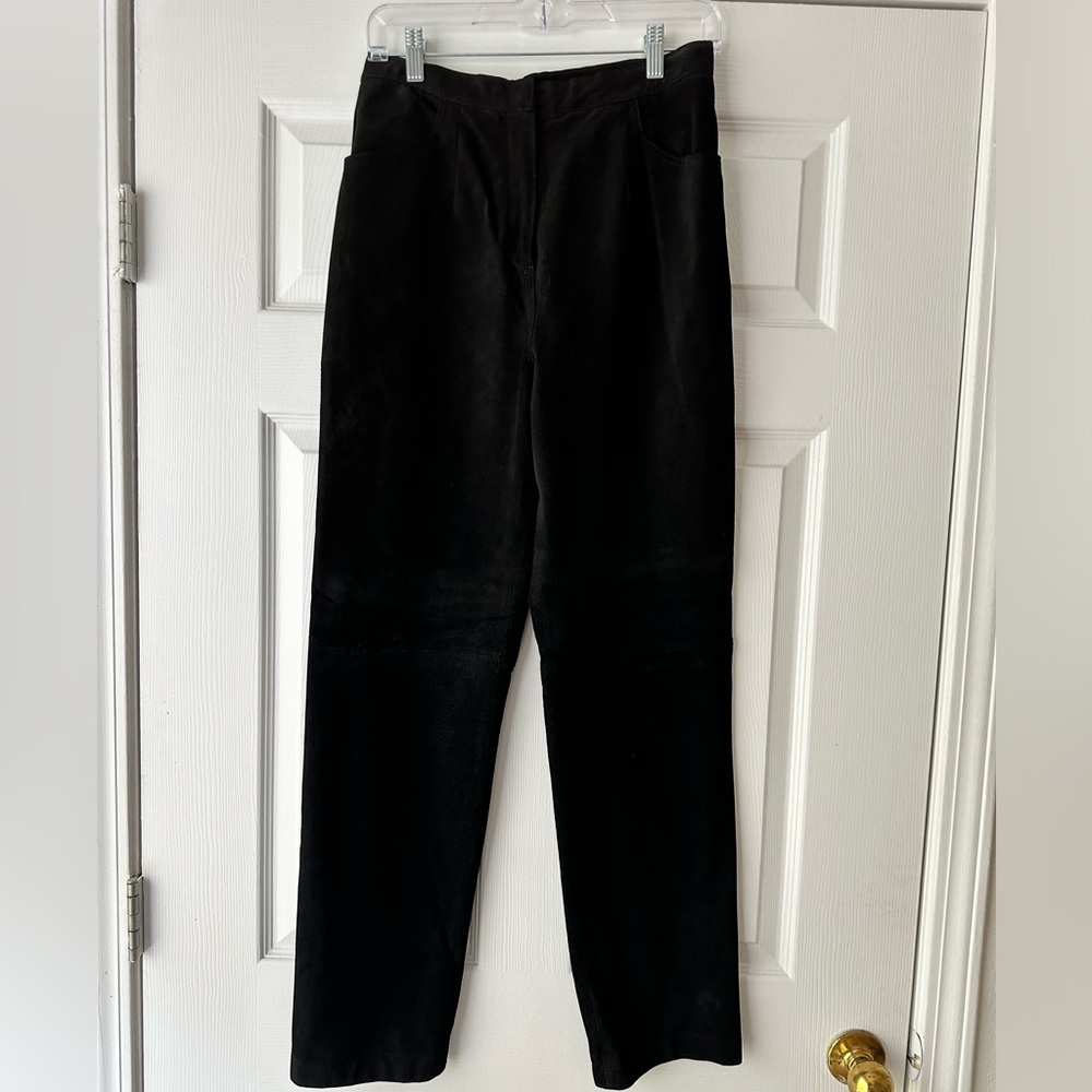 Vintage Canvasbacks Black Leather Pants Size 8
